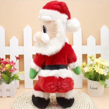 Jouluinen sähköinen laulava joulupukki nukke liikkuva joulupukki musikaali plyschleksaker twerking joulupukki joulu pöytälevy