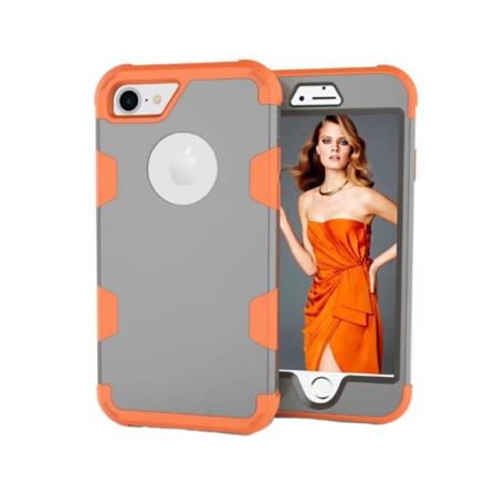 Praktisk og beskyttende cover RUGGED ROBOT til iPhone 8 Grå/Orange
