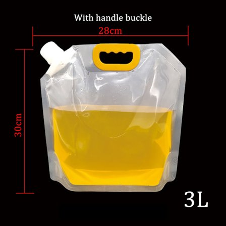 1,5/3/5L hopfällbar ölpåse Transparent Stand-Up Plast Juice Mjölkförpackningspåse Utomhuscamping Vandring Bärbara vattenpåsar