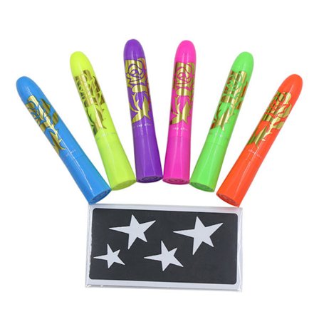 Fluorescerande Kroppsmålningskritor Tvättbara Luminescerande Pigment för Ansikte och Kropp