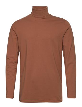 Slhrory Ls Roll Neck Tee Brown Selected Homme