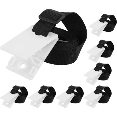 Paket med 8 remmar och hållarklämmor, ersättningstillbehör för poolrullsystem, för poolskydd