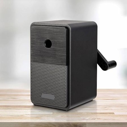 Håndsving Blyantspidser - Auto-Feed Justerbar Spids til Farveblyanter, Sort Manuel Spidser til Studerende/Kontor/Hjem