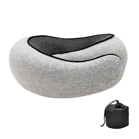 Reise Nakkepute U-formet Memory Foam Nakkeputer Massasje Nakkepute Sovende Flyputepute Cervikal Helsepleiepute blek grå