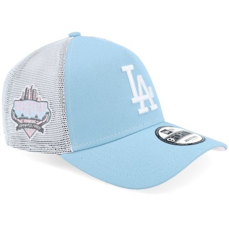 New Era - Los Angeles Dodgers Pink Cloud 9FORTY 99 Sky/White/Pink A-frame Trucker Trucker Blue Cap - MLB @ Hatstore