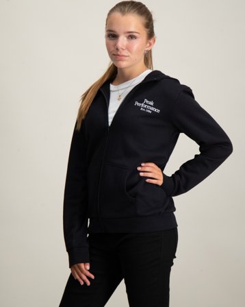 Peak Performance Jr Original Zip Hood Noir Sweats à capuche Fille - Kids Brand Store