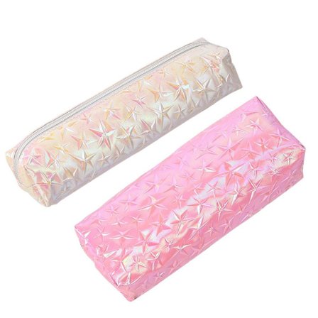 Kynäkotelo, Kosmetiikkipussi, Meikkipussi, Kynä, Lyijykynä, Valkoinen + Vaaleanpunainen