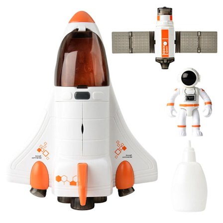 Rumfærge mission raket legetøj med astronaut figurer rum legetøj drenge piger rumfærge orange[YATOY]