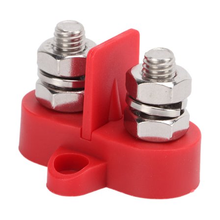 48V DC Dobbel Pol M8 5/16 Tommers Isolert Koblingsblokk Rød Isolert Strømfordelingsbolt med Avstandsstykker