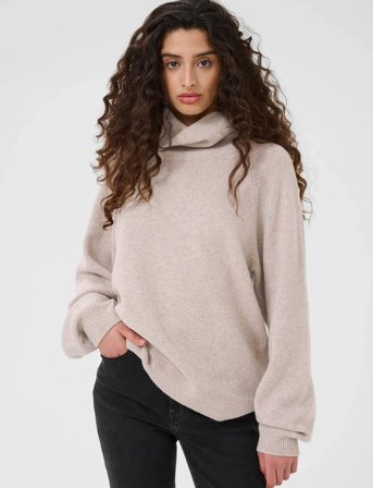 Gestuz Manzigz Wool Rollneck Noos - Beige - XS