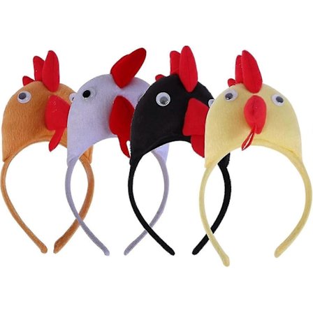 4 stk. Kylling Hårbånd Påske Kylling Hat Hårbøjle Hårpynt Kylling Kostume Til Maskerade Påskefest Tilbehør-Yvan