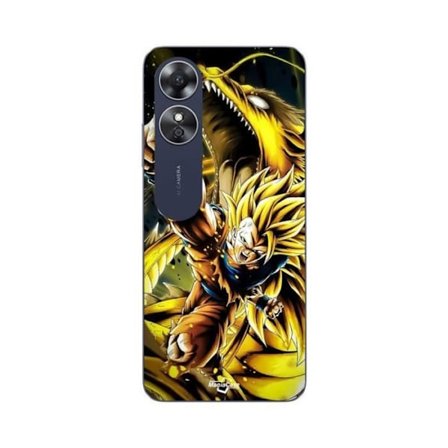 Coque - Maniacase - Oppo A17 - Son Goku Super Saiyan SSJ3 - Mjuk - Svart
