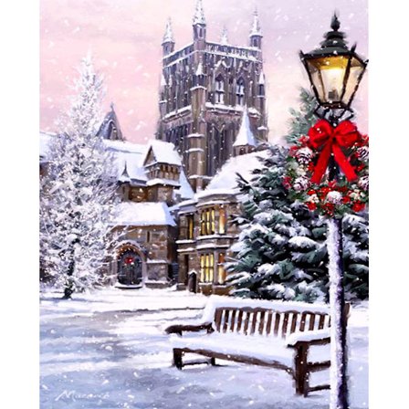 30x40cm 5D DIY timanttimaalaus täydellinen, talvilinnan sarja #C, DIY timanttitimantti