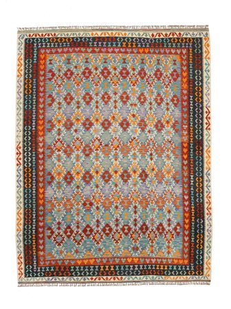 Kelim Afghan Old Style Vloerkleed Handgeweven 307X408 Bruin/Groen Afghanistan