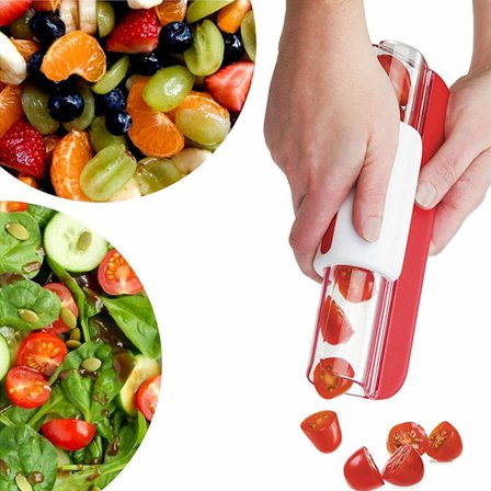 Tomatskiver, multifunksjonell druekutter, liten frukt, kjøkkentilbehør kakedekorasjonsverktøy fruktskiver