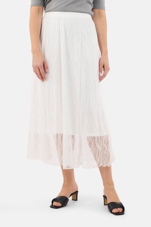 B. COPENHAGEN - Midi Blonde Nederdel - Hvid - Elastik i Taljen