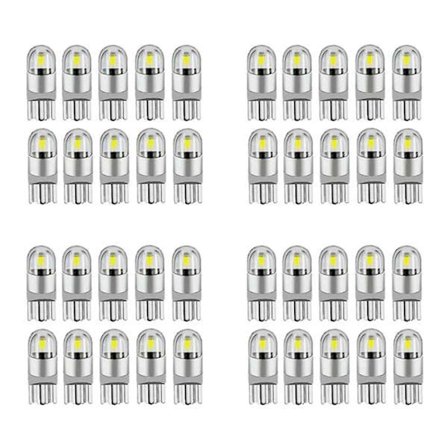 40 st LED-lampor T10 168 194 W5W Dome License Side Marker Vit 6000K Canbus