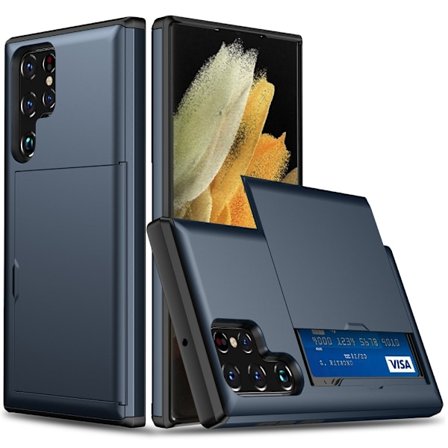 SKALO Samsung S25 Ultra Armor Kortholder Cover - Blå