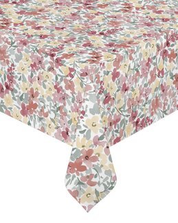 Voksdug med små blomster i metermål Rosa - Linea