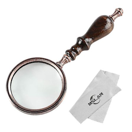 Förstoringsglas 10x Antik Koppar Trähandtag
