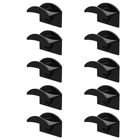 10x Baseball Cap Sticky Cap Rack Hat Hook Wall Mounted Hat Rack, Black