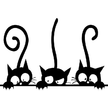 Veggdekor Klistremerke Sitater Kunst Vinyl Katt Mønster 8''×12' Svart