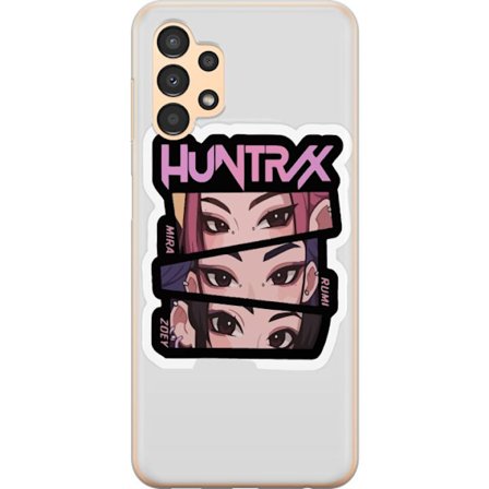 Yhteensopiva Puhelinkuori Samsung Galaxy A13 K-pop-inspiroitunut futuristinen tyttöryhmä neonvaloissa ja kosminen sci-fi-kohtaus