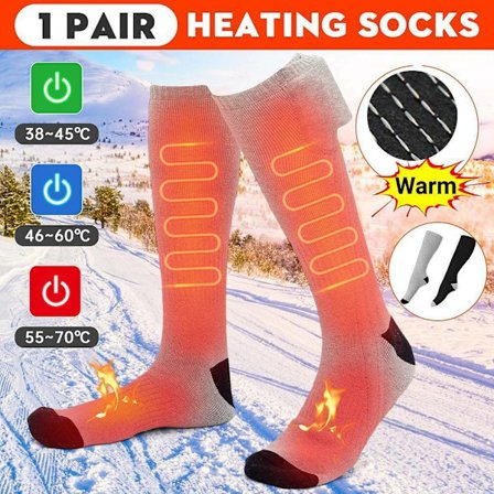 Electric Heated Socks Boot Feet Warmer USB Rechargable Battery Winter Warm Sock