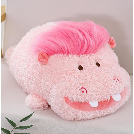 Hippo Plussdyre Pute Gigant Baby Kawaii Fyllt Hippo Plussjeleketøy Søt Plushies Myk Klemmende Flodhest Kroppspute Bursdagsgaver til Barn Jenter Rosa