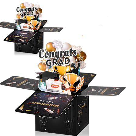 2 stk 3D Graduationkort Graduation Pop Up-kort 2024 Graduation Gavekort Popup Gratulasjonskort med konvolutter Gre