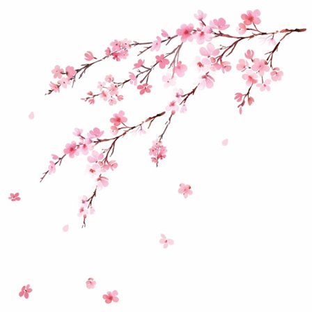 Akvarell kirsebærblomst veggtatovering veggklistremerke veggdekorasjon for stue soverom barnerom Dwl-2003 (1-pakning)