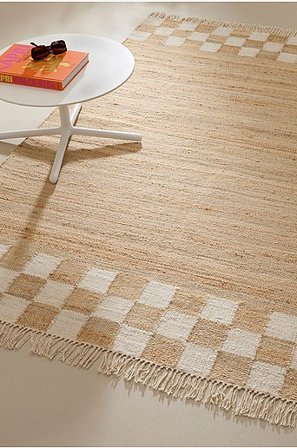 Jotex - Jutetæppe Bomuld/Jute Beige Ternet AUREA Køb Jutetæpper hos Jotex