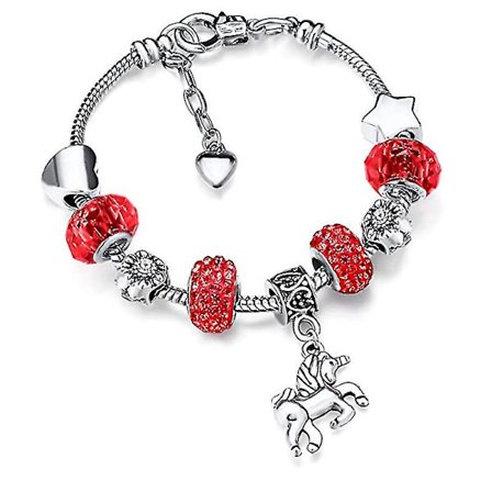 Glittrande Enhörningscharm Armband - En Magisk Present Till Flickor