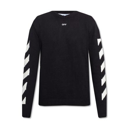 Off White Sweater with logo Sort, Herre