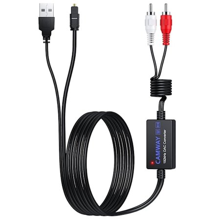 Laadukas uusi digitaalinen-analoginen audiomuunnin, optinen RCA-muunnin, SPDIF-RCA-muunnin, 192 kHz DAC-muuntimet 1,75 m audio