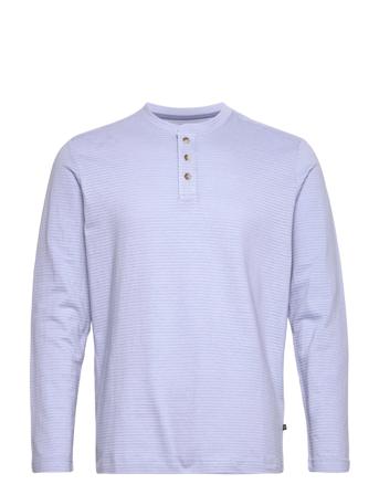 Basic Longsl T-shirts Long-sleeved Blå Tom Tailor