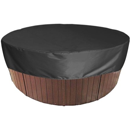 Rundt Svømmebassengdeksel Svømmebasseng Soldeksel for Svømmebasseng, Vanntett Spa Beskyttelsesdeksel, 190T for Utendørs Spa Badekar, - Svart 215×70