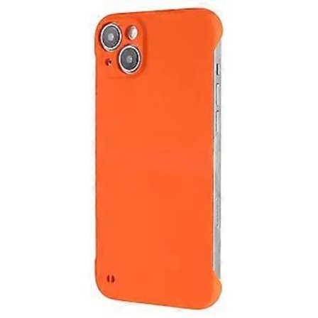 Kompatibel med iPhone 15 Plus Cover Rammeløs Hud-berørings Hard PC Telefon Cover (Orange)