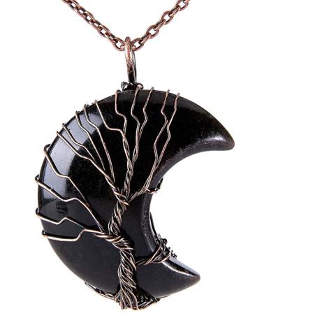 Tree Of Life Crescent Halsband