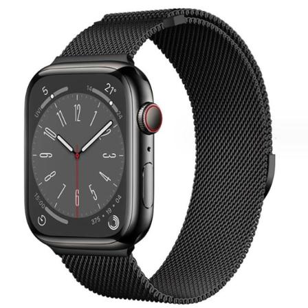 Milanese loop rem för Apple Watch band 44mm 40mm 45mm 49mm 41mm 38mm 42mm 44mm Armband iwatch Series 9 3 6 5 SE 7 8 Ultra 2 starlight - svart black 