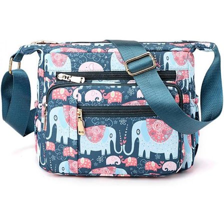 Crossbody-väskor för kvinnor Stora Multi Pocket Casual Travel Bag Messenger Bags för shopping Vandring Daglig användning (Elefant)