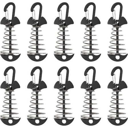 Terrasseforankringsspiker, 10 stk. aluminium vindskjerm aluminium med fjærøye, portabelt anker for utendørs camping