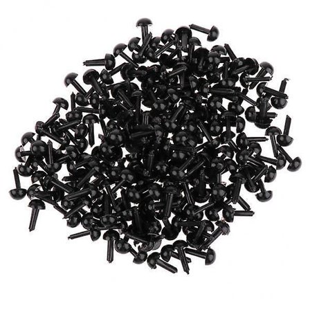 2x200 stycken svarta säkerhetsögon i plast för nallebjörnar, dockor och gosedjur, 4 mm