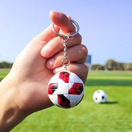 2026 FIFA World Cup Mini nøglering med fodbold, Real Madrid-pynt, VM-souvenir, perfekt som fødselsdagsgave til fans, rød TV-stjerne.