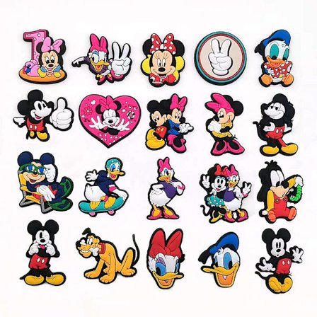 20 stk Mickey Minnie Donald Duck Søte Tegneserie Sko-Sjarmer For Croc Clog Sko Dekorasjon Sandaler Tilbehør Barn Gutter Jenter Festgaver