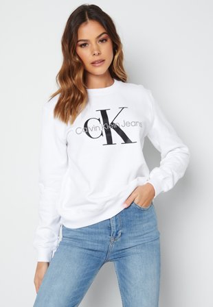 Calvin Klein Jeans Core Monogram Sweatshirt YAF Bright White Klær