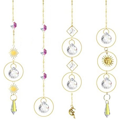 Vindushengende Krystall Solfangere, Prisme Solfanger, Regnbue Maker, 4 K9 Optisk Glass Hjemmepynt, Elegant Dekorasjon for Fargerike Refleksjoner