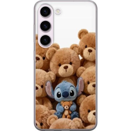 Kompatibel Mobilcover til Samsung Samsung Galaxy S23 Sød og sikker illustration med Stitch omgivet af bamser, der skaber en varm og legende følelse