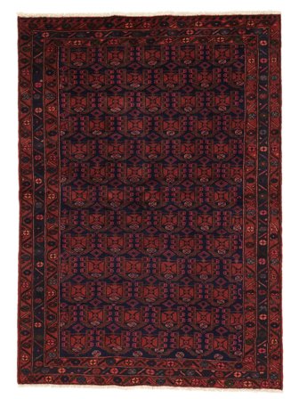 Orientalisk Hamadan Matta 138X195 Svart/Mörkröd Ull, Persien