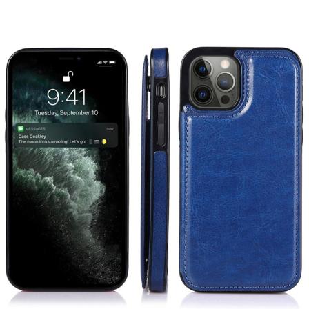iPhone 13 Pro Max - glatt deksel med kortrom Mörkblå